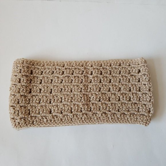 Hand Crocheted Beige Infinity Scarf - Picture 1 of 2